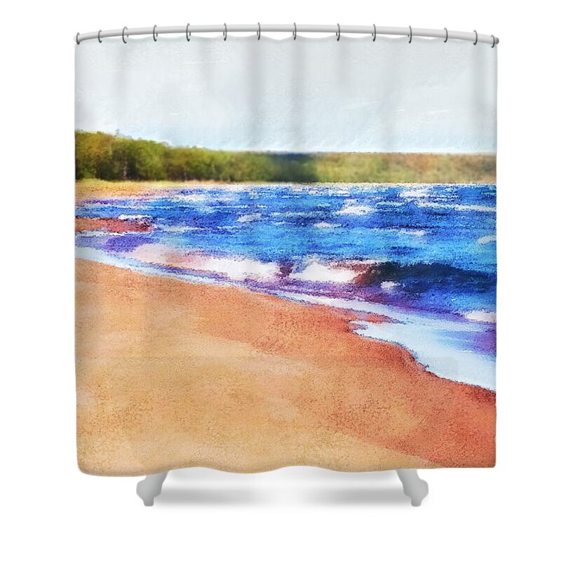 Marquette Shower Curtain featuring the photograph Colors of Water by Phil Perkins