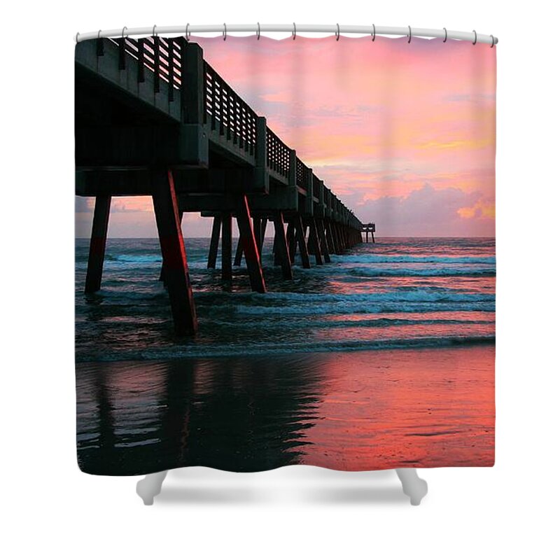 Jacksonville Beach Pier Shower Curtain featuring the photograph Come With Me by Phil Cappiali Jr