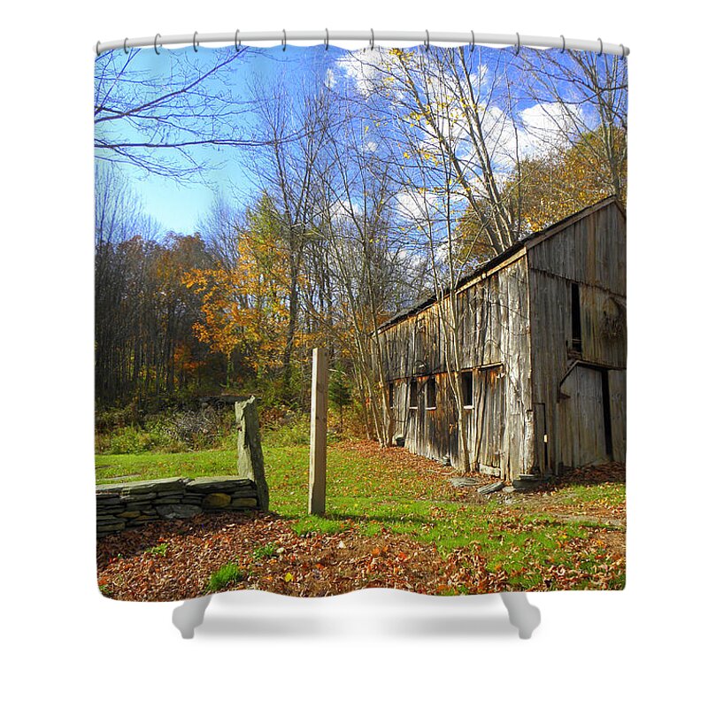 Fall Setting Shower Curtain featuring the photograph Connecticut Back in Time by Kim Galluzzo