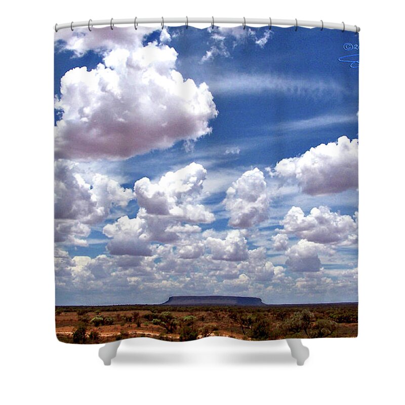 Outback Shower Curtain featuring the photograph Conner's Rock by S Paul Sahm