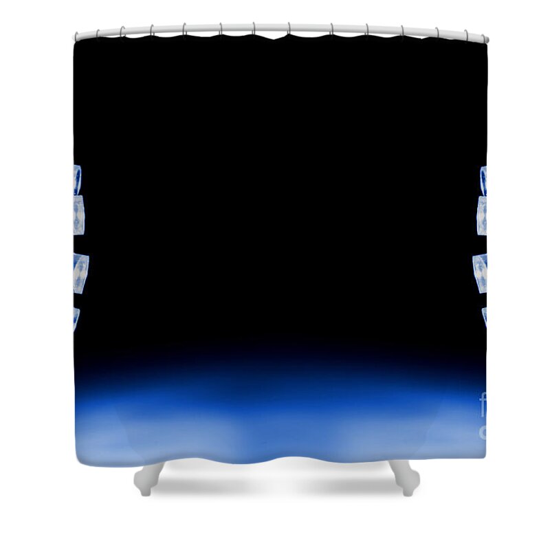 Led Shower Curtain featuring the photograph Cool blue LED lights both sides by Simon Bratt