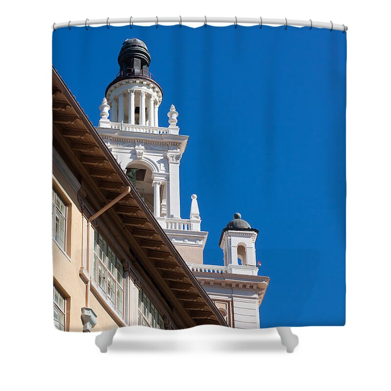 Biltmore Shower Curtain featuring the photograph Coral Gables Biltmore Hotel Tower by Ed Gleichman