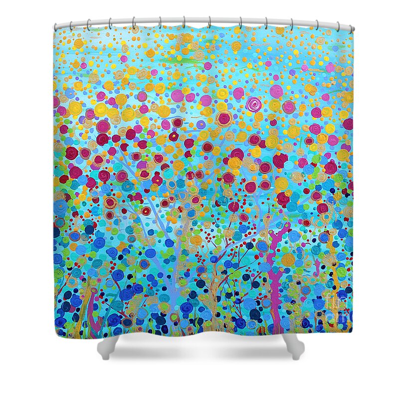 Coral Shower Curtain featuring the painting Coral Symphony by Stacey Zimmerman