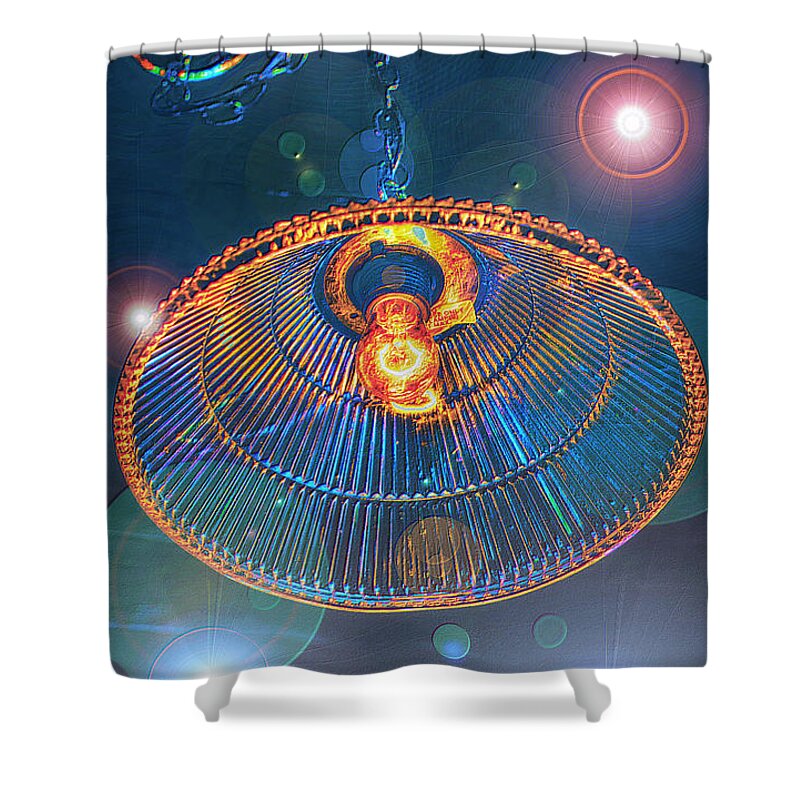 Lights Shower Curtain featuring the photograph Cosmic Disco by Bill and Linda Tiepelman