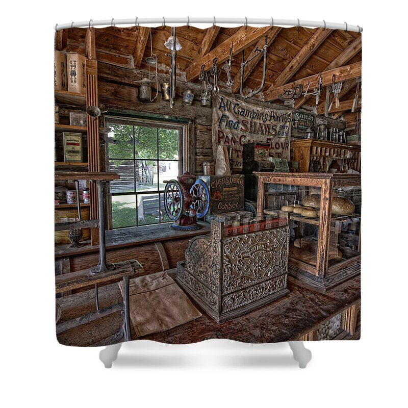 Counter Of Old West General Store Montana Shower Curtain