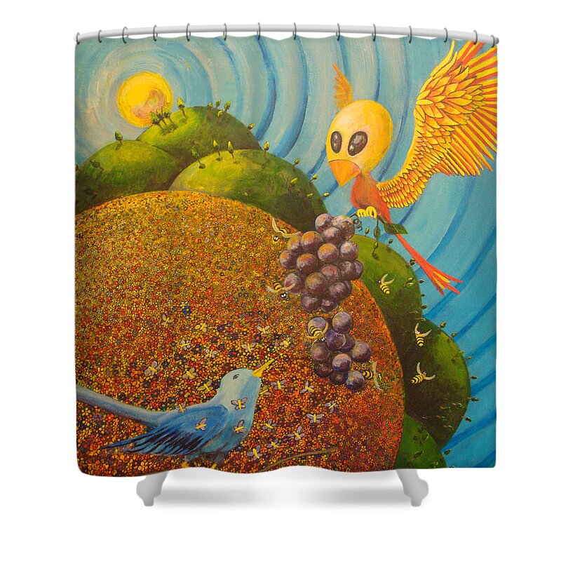Creation Shower Curtain featuring the painting Creation by Mindy Huntress