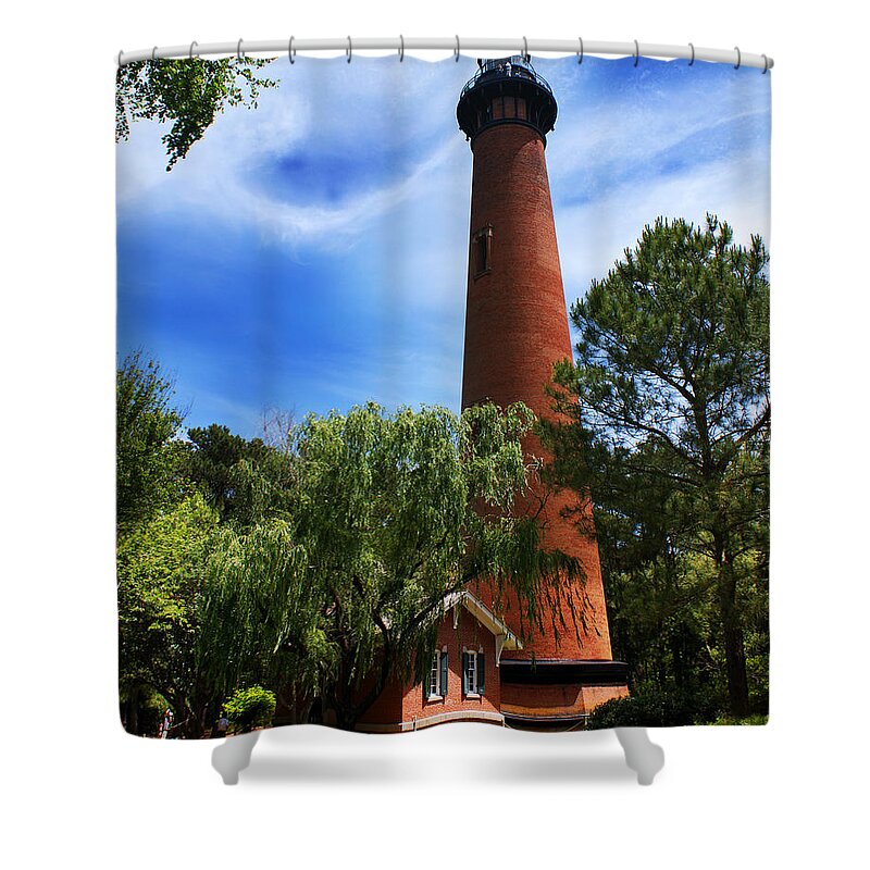 Currituck Beach Lighthouse Shower Curtain featuring the photograph Currituck Beach Lighthouse by Paul Mashburn
