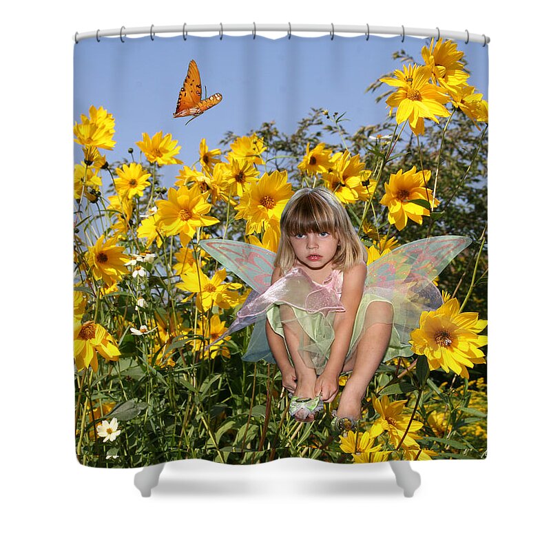 Daisy Shower Curtain featuring the photograph Daisy Faery by Diana Haronis