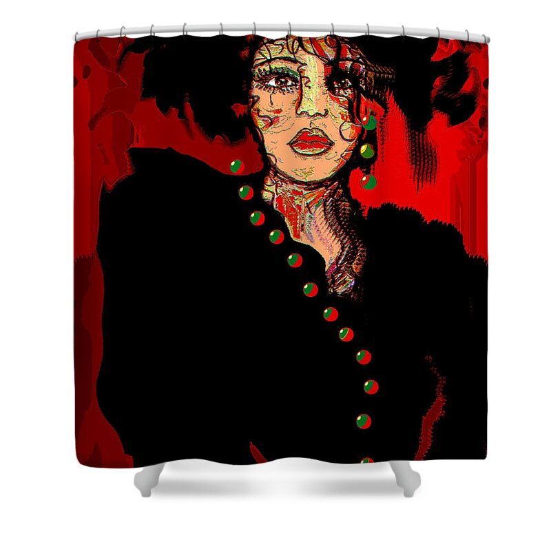 Artistic Creation Shower Curtain featuring the mixed media Date Night by Natalie Holland