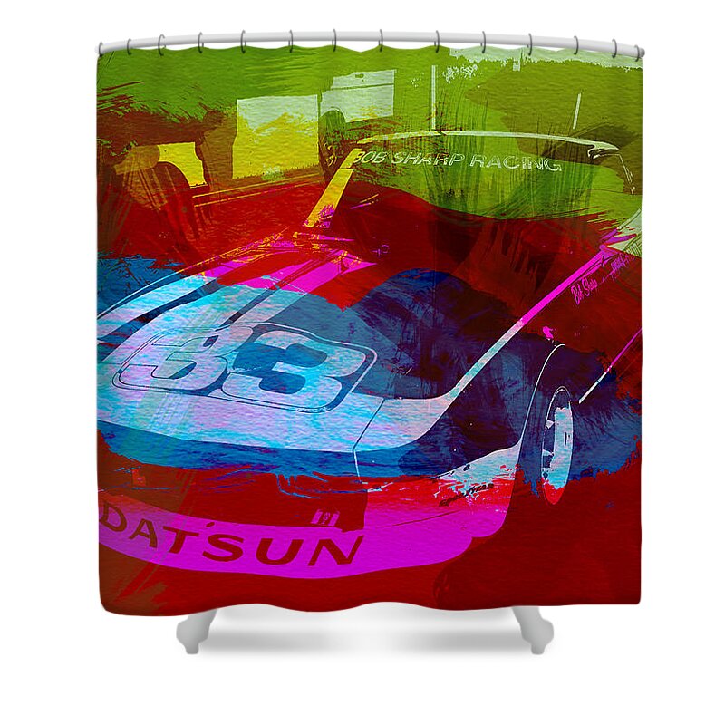 Datsun Shower Curtain featuring the photograph Datsun by Naxart Studio