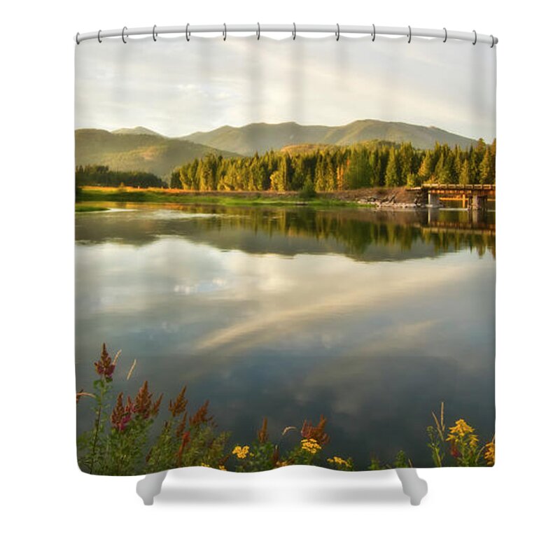 North Idaho Shower Curtain featuring the photograph Deer Island Bridge by Albert Seger