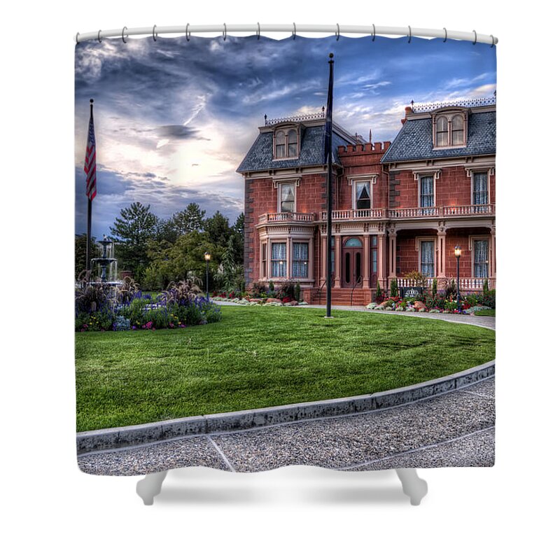Hdr Shower Curtain featuring the photograph Devereaux Mansion by Brad Granger