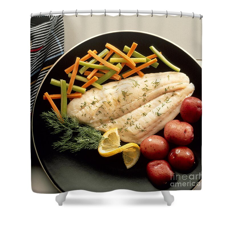 Dilled Fish Fillet Shower Curtain
