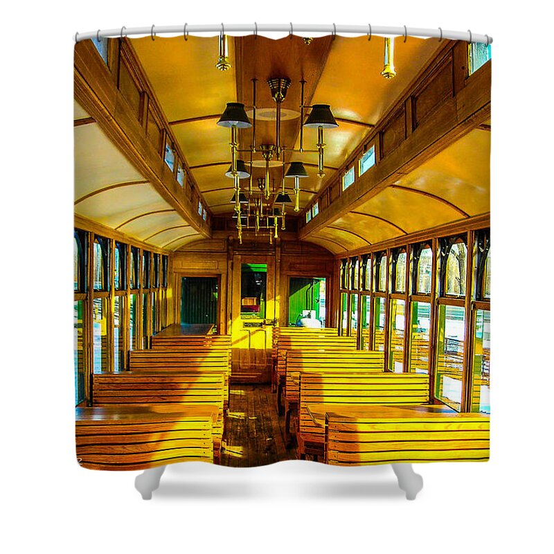 Trains Shower Curtain featuring the photograph Dining Car by Shannon Harrington