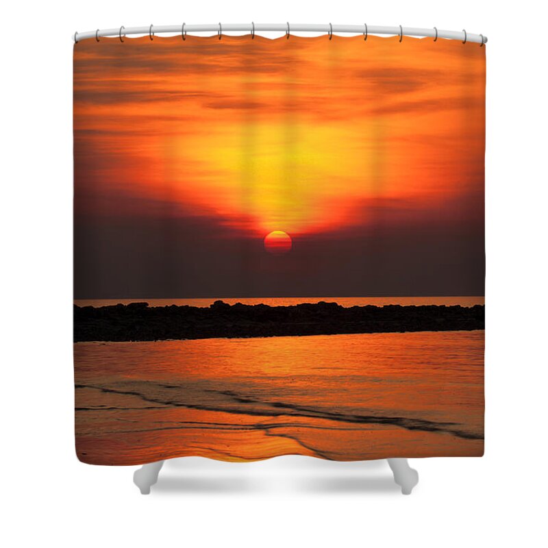 Sunset Shower Curtain featuring the photograph Distant Sun by Douglas Barnard