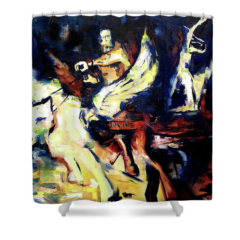 Horses Shower Curtain featuring the painting Divine Madness II by John Gholson