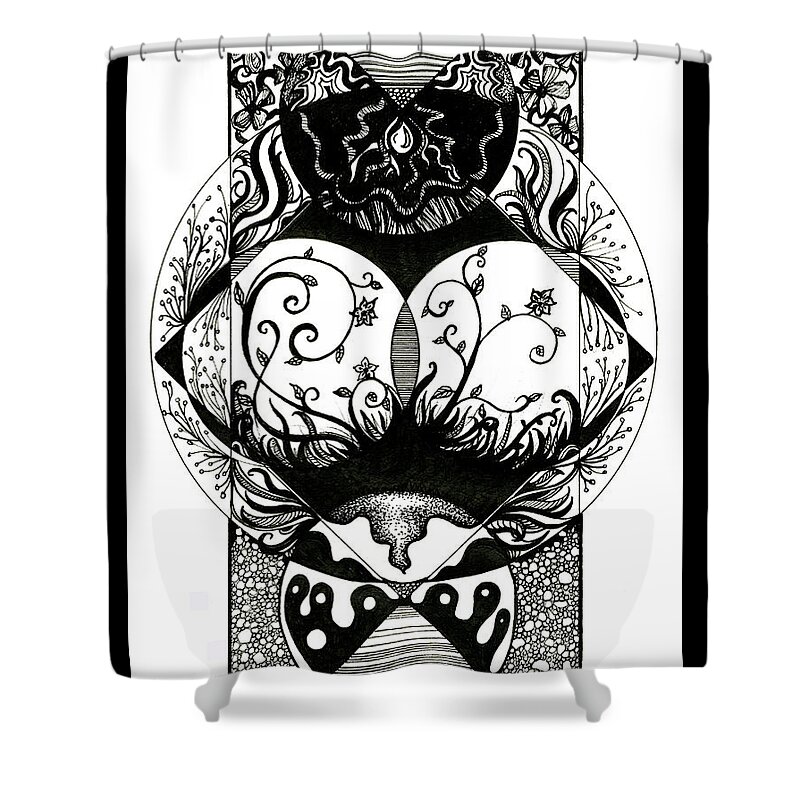 Earth Shower Curtain featuring the drawing Tranquility by Danielle Scott