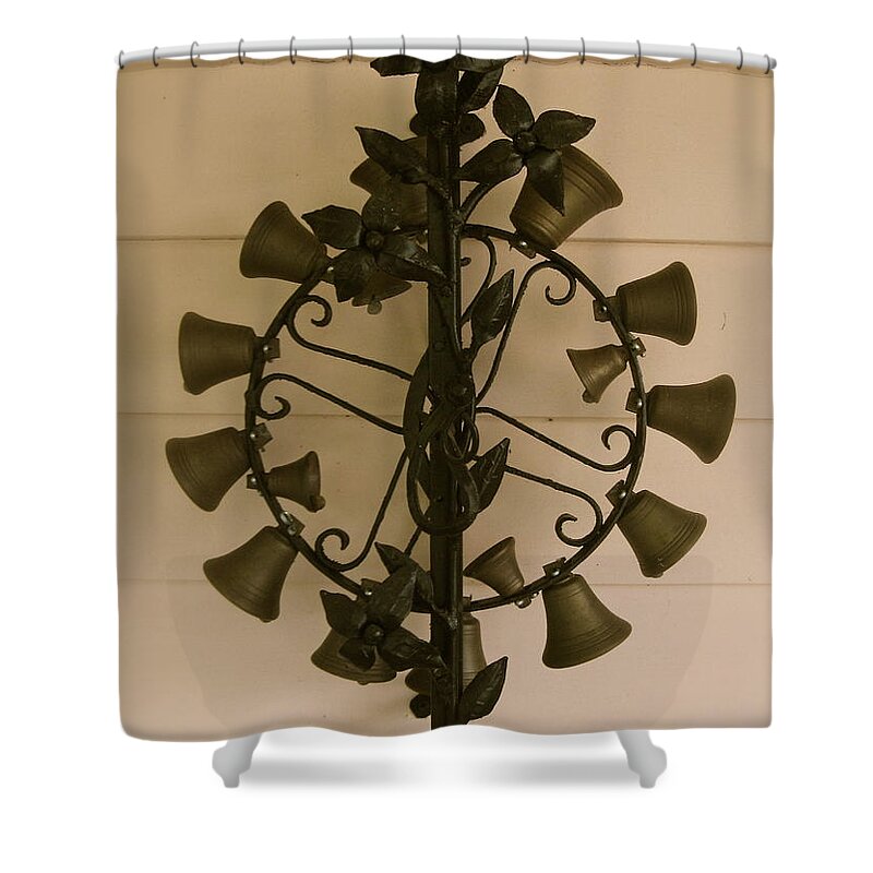 Bells Shower Curtain featuring the photograph Doorbells by Nancy Patterson