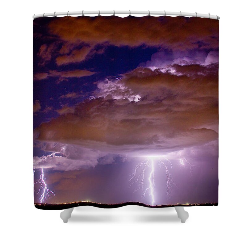 James Insogna Shower Curtain featuring the photograph Double Trouble Lightning Strikes by James BO Insogna