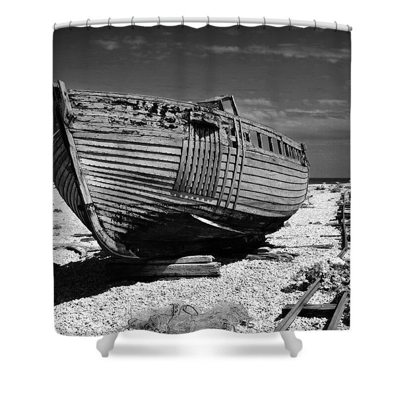 Boat Shower Curtain featuring the photograph Dungeness Decay by Bel Menpes