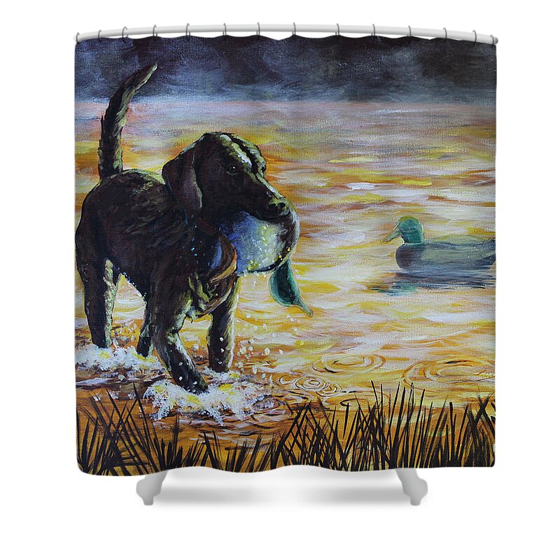 Sunrise Shower Curtain featuring the painting Early Morning's Light by Karl Wagner