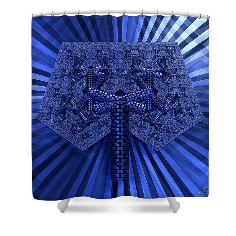  Shower Curtain featuring the digital art El Azul del Mar by Manny Lorenzo