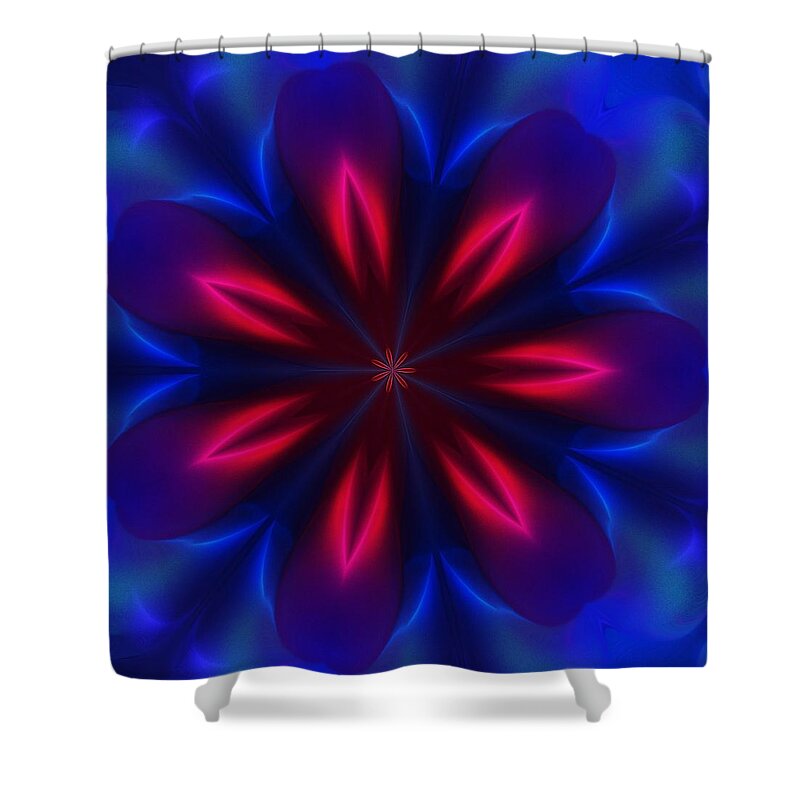 Fine Art Shower Curtain featuring the digital art Electric Passion by David Lane