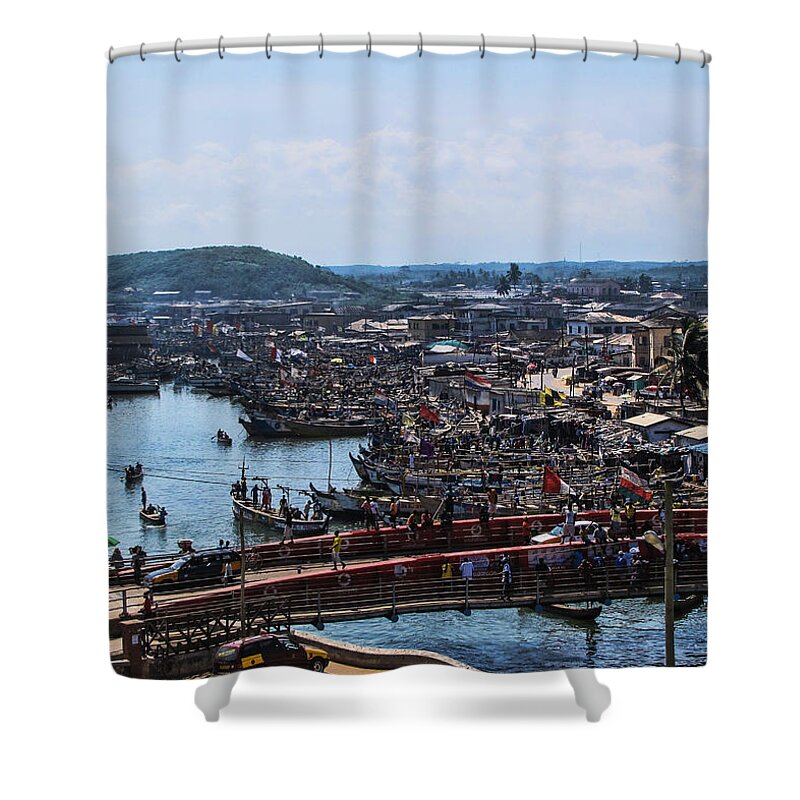 Elmina Shower Curtain featuring the photograph Elmina Fishing Fleet by David Gleeson