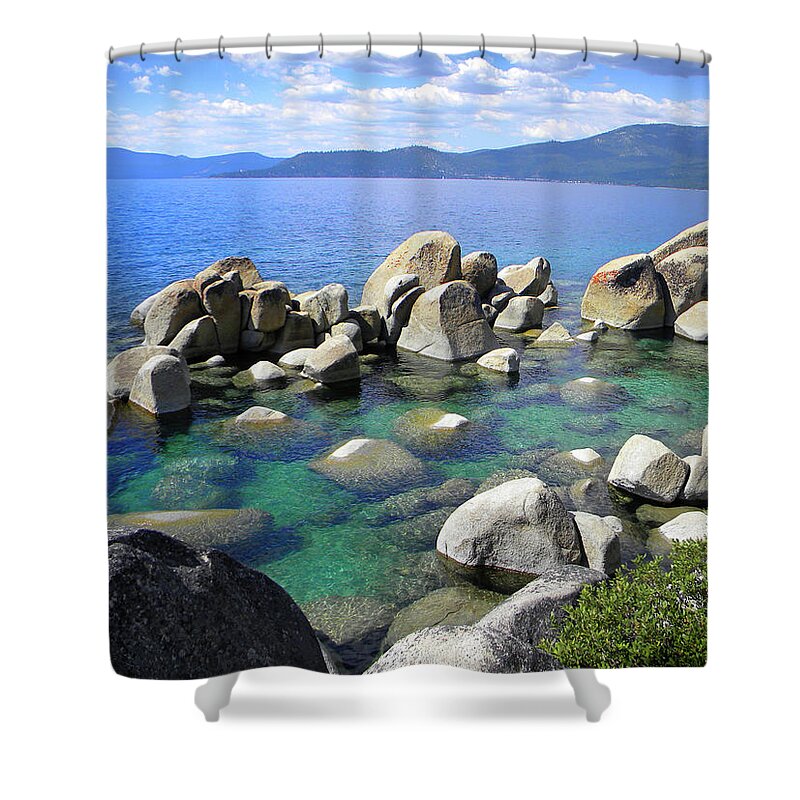 Emerald Waters Lake Tahoe Shower Curtain featuring the photograph Emerald Waters Lake Tahoe by Frank Wilson