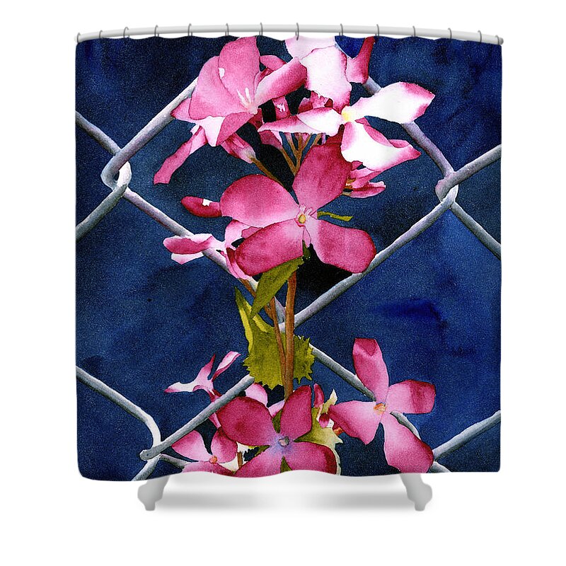 Floral Shower Curtain featuring the painting Entangled by Ken Powers