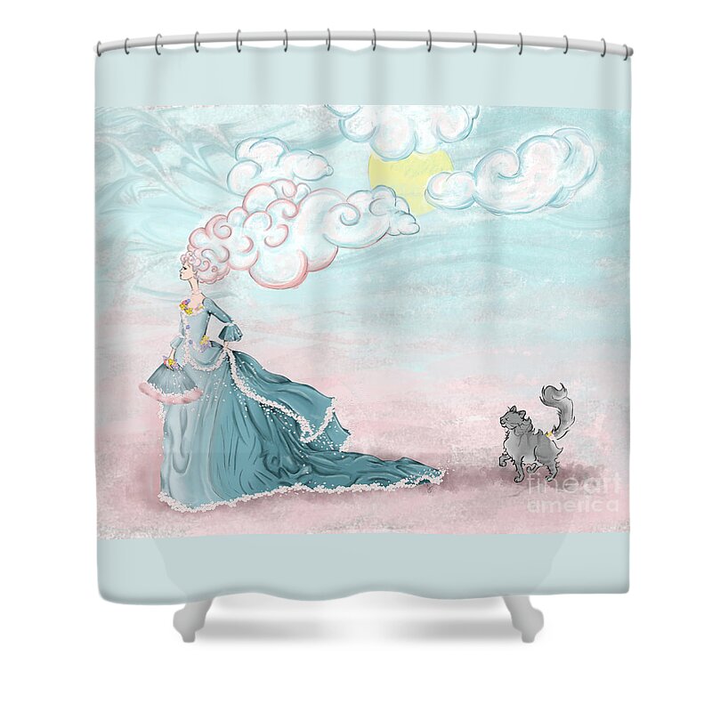 Spring Shower Curtain featuring the digital art Enter Lady Spring by Cindy Garber Iverson