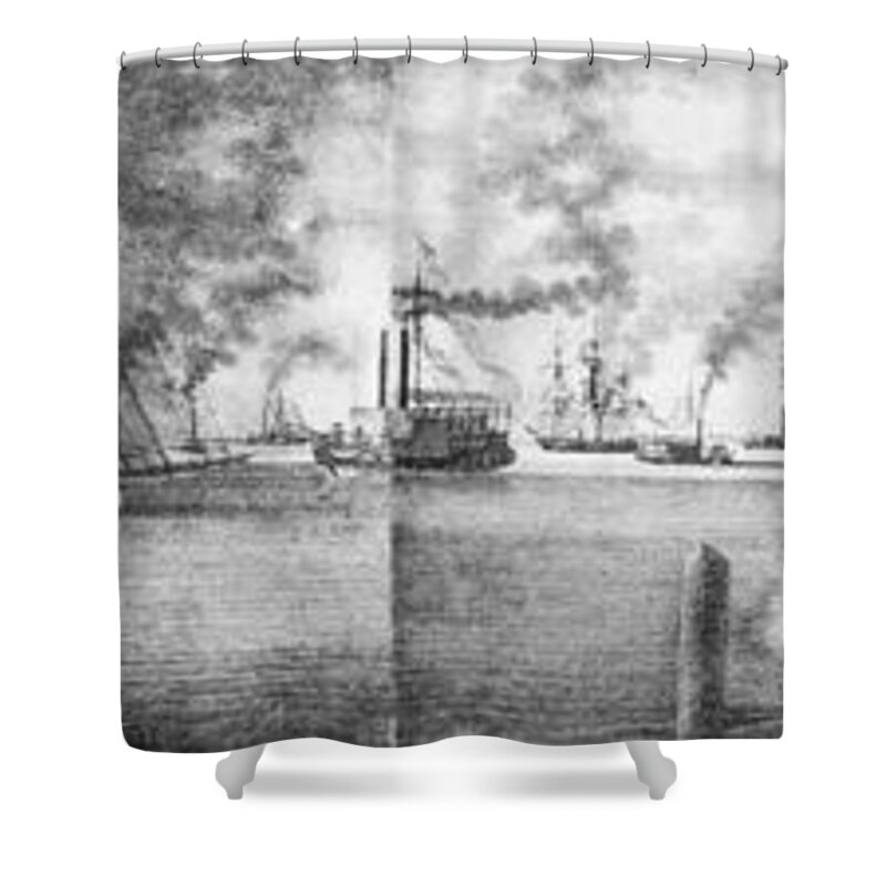 Historic Shower Curtain featuring the photograph Erie Canal Opening, 1825 by NYHS/Omikron