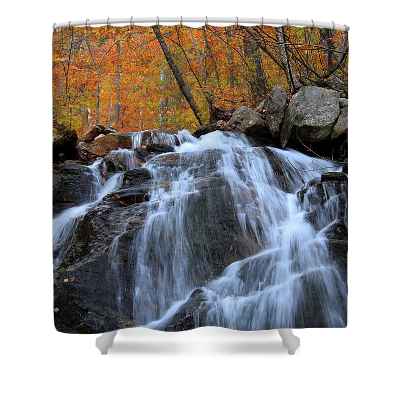 Fall Foliage Shower Curtain featuring the photograph Evans Notch Waterfall by Brenda Giasson