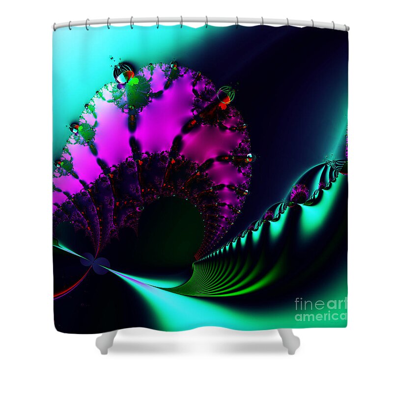 Fractal Shower Curtain featuring the digital art Event Horizon . S17 by Wingsdomain Art and Photography