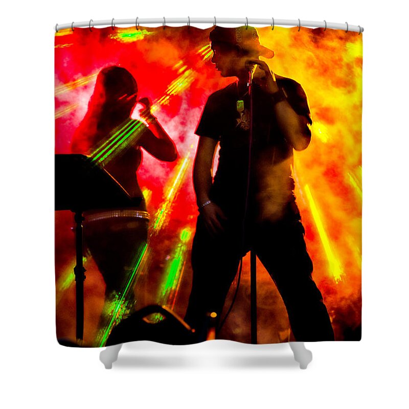 Band Shower Curtain featuring the photograph Explosion by Christopher Holmes