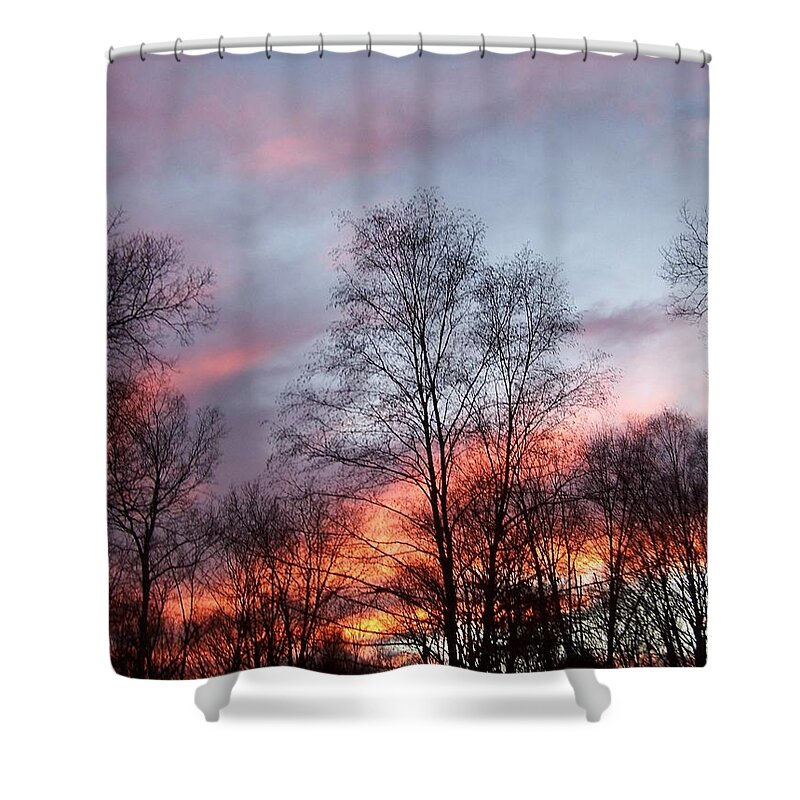 Sunset Shower Curtain featuring the photograph Explosions Of Color by Kim Galluzzo