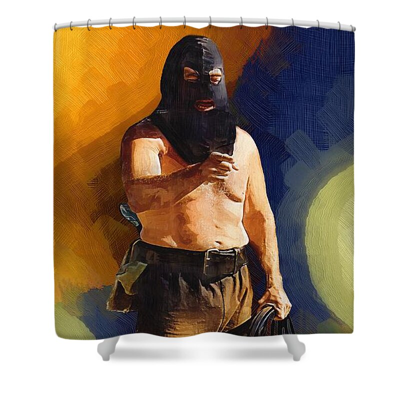 Dangerous Shower Curtain featuring the painting Exposed by RC DeWinter
