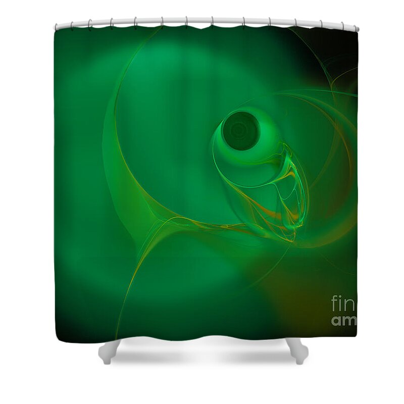 Eye Of The Fish Shower Curtain featuring the digital art Eye of the Fish by Victoria Harrington