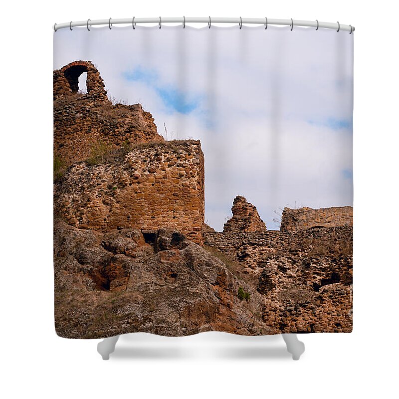 Castle Shower Curtain featuring the photograph Filakovo Hrad - Castle by Les Palenik