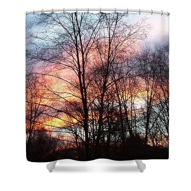 Sunset Shower Curtain featuring the photograph Fire In The Sky by Kim Galluzzo Wozniak