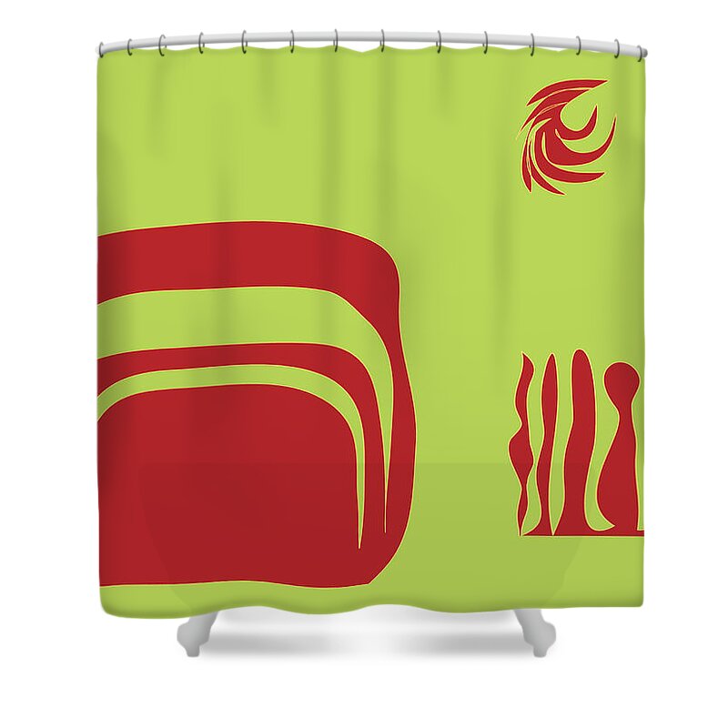 Cave Shower Curtain featuring the digital art Fire Spirit Cave by Kevin McLaughlin