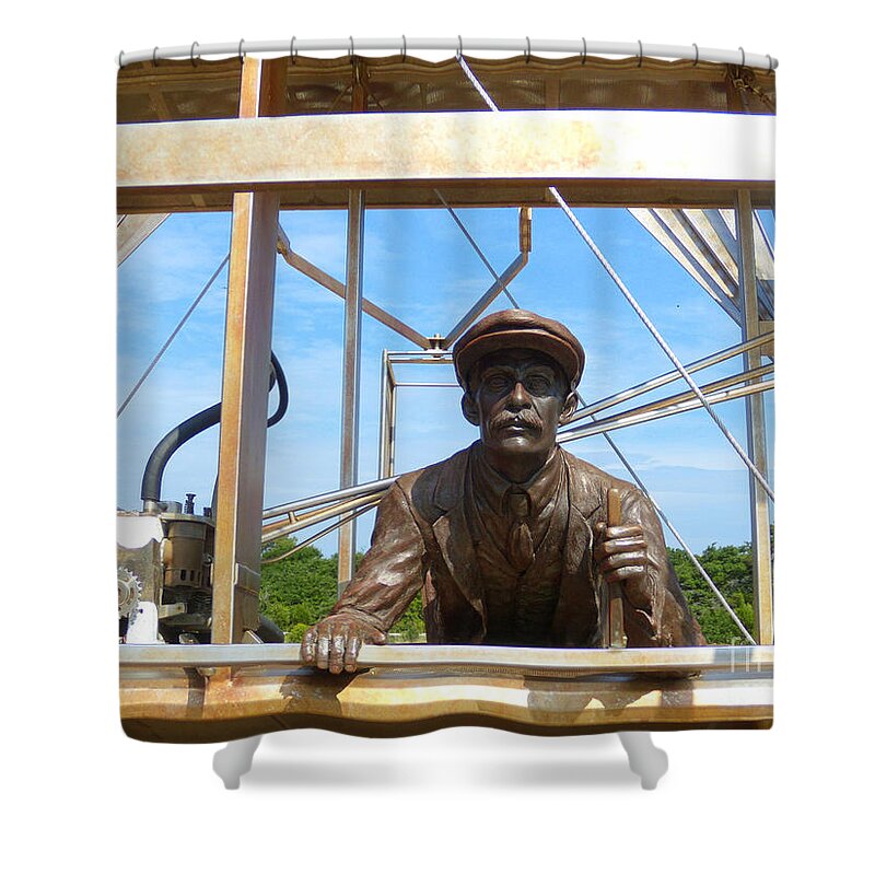 Historical Shower Curtain featuring the photograph First In Flight by Lydia Holly