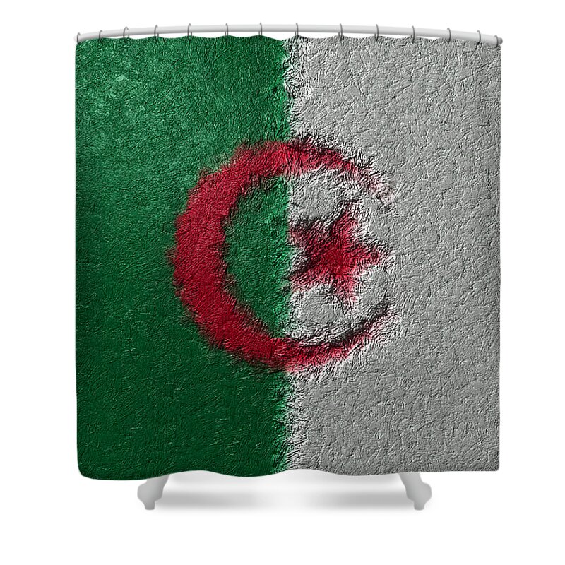 Algeria Shower Curtain featuring the digital art Flag of Algeria by Jeff Iverson