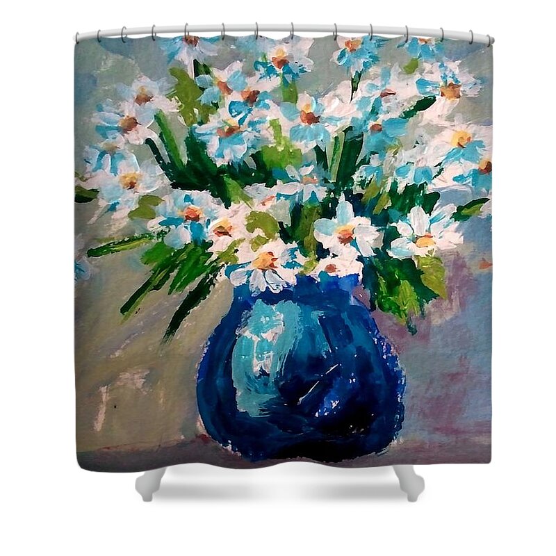 Fine Art Shower Curtain featuring the painting Flower arrangement III by Patricia Awapara