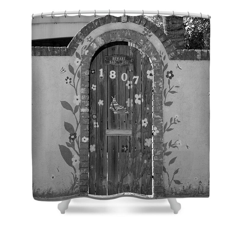 Doors Shower Curtain featuring the photograph FLOWER POWER in BLACK AND WHITE by Rob Hans