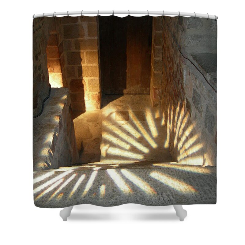 Normandy Shower Curtain featuring the photograph Follow the Light-Stairs by Donato Iannuzzi
