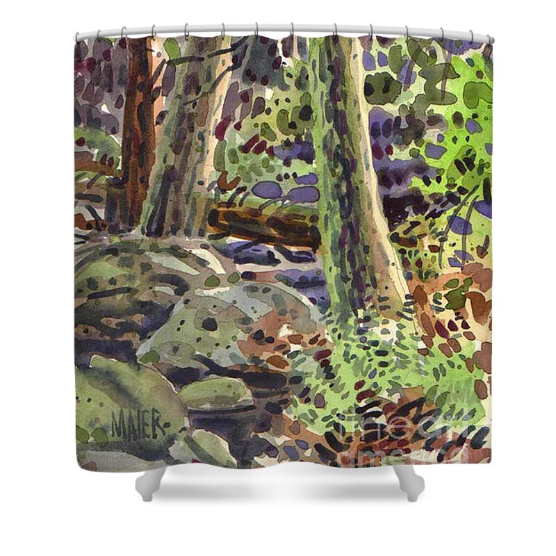 Forest Shower Curtain featuring the painting Forest Green by Donald Maier