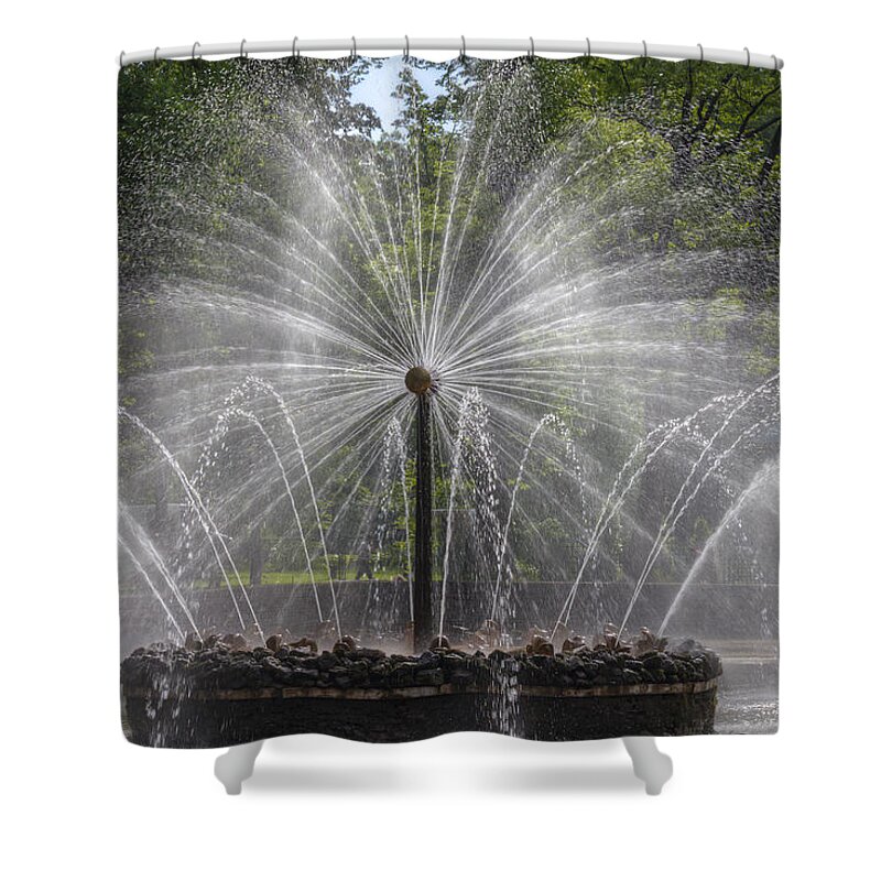 Clare Bambers Shower Curtain featuring the photograph Fountain Peterhof Palace St Petersburg  Russia by Clare Bambers