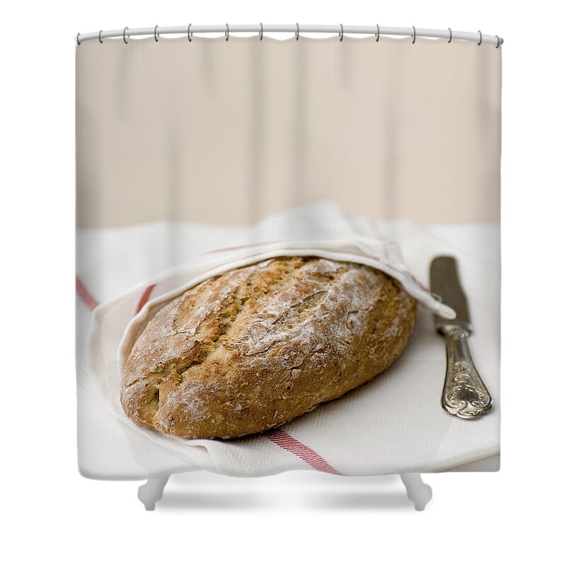 Loaf Of Bread Shower Curtain featuring the photograph Freshly Baked Whole Grain Bread by Shahar Tamir