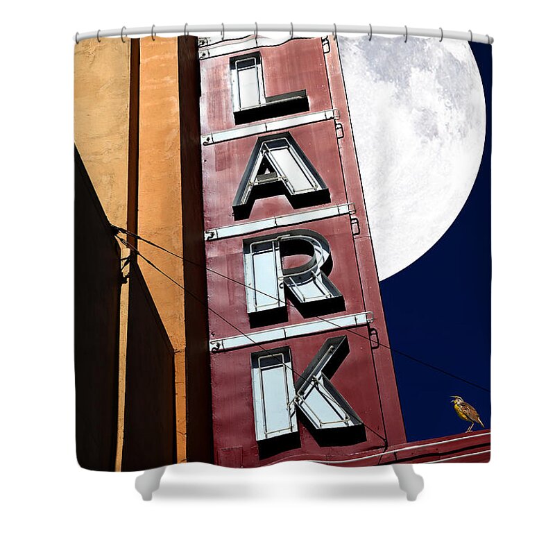 Wingsdomain Shower Curtain featuring the photograph Full Moon Over The Lark - Larkspur California - 5D18489 by Wingsdomain Art and Photography